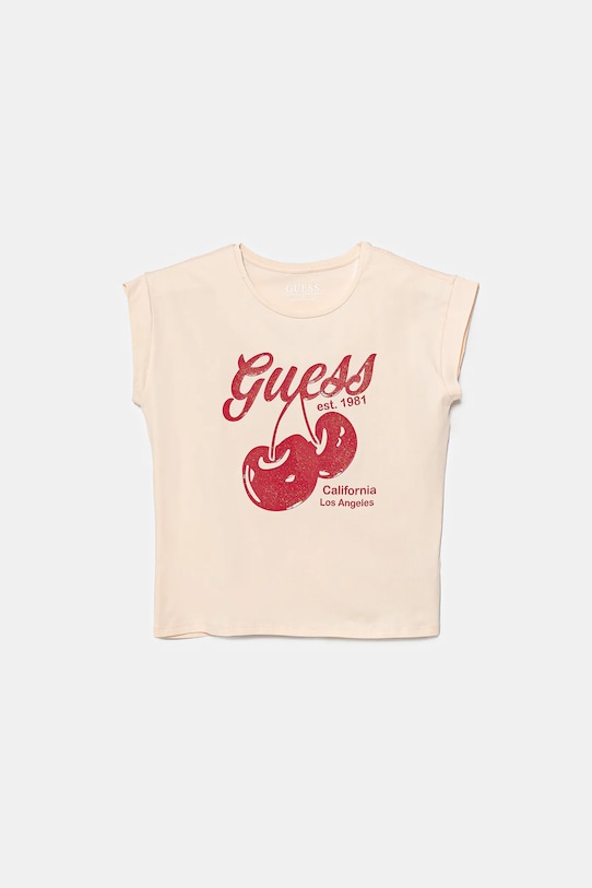 Dječja majica kratkih rukava Guess print bež J5GI00.K6YW4.PPYA