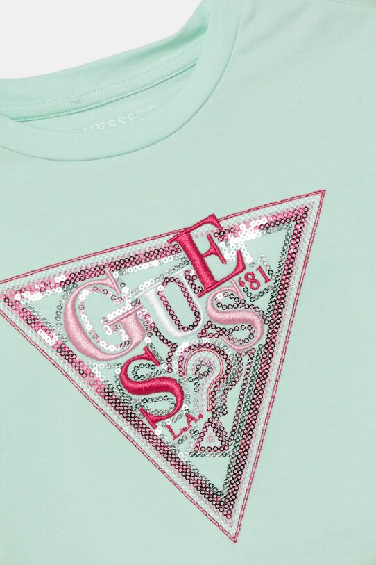Dziewczynka Guess t-shirt dziecięcy J5GI04.K6YW4.PPYA turkusowy