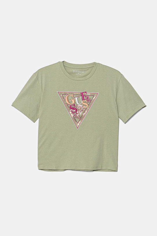 Guess t-shirt dziecięcy z elastanem zielony J5GI04.K6YW4.PPYA