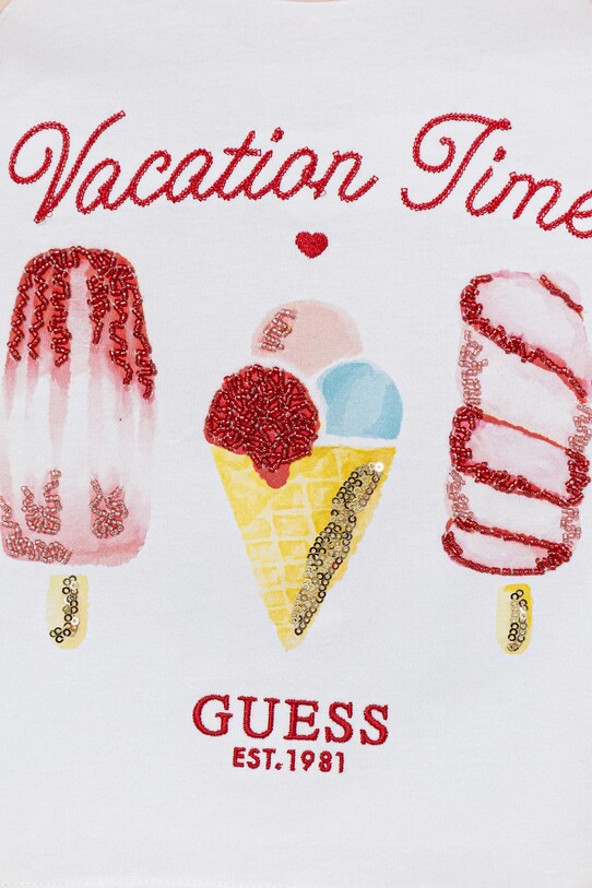 Fete Guess tricou de bumbac pentru copii J5GI06.K8HM4.PPYA bej