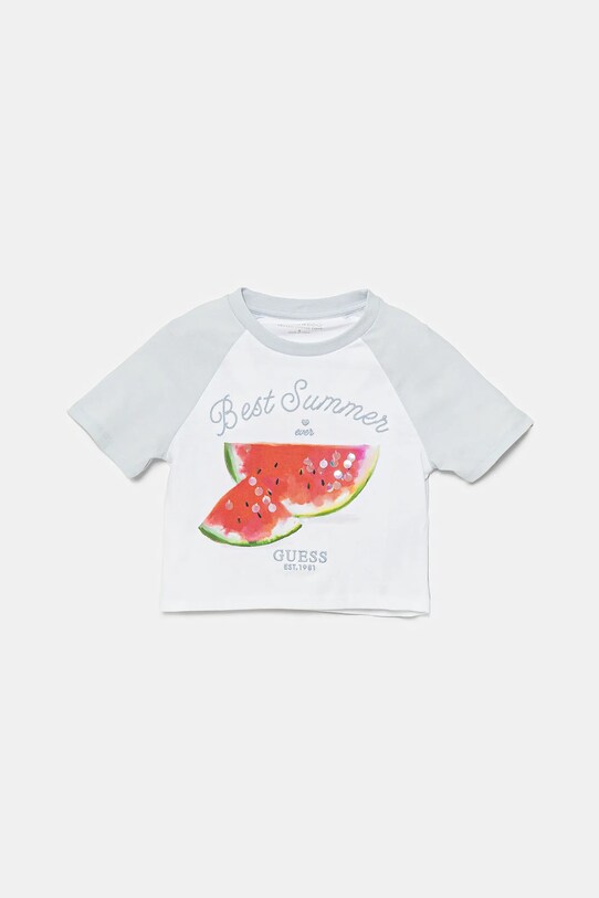 Guess tricou de bumbac pentru copii imprimeu albastru J5GI06.K8HM4.PPYA