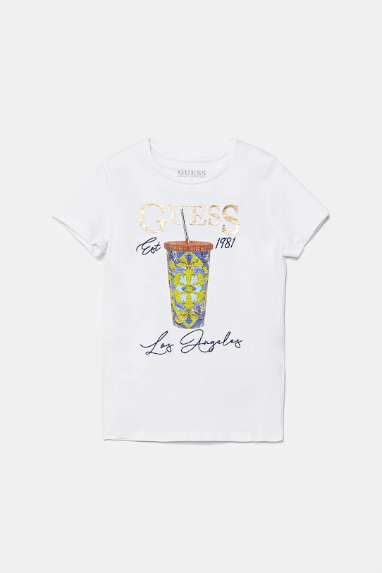 Guess tricou copii imprimeu alb J5GI08.K6YW4.PPYA