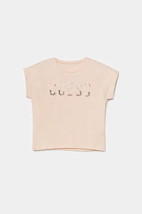 Дитяча футболка Guess аплікація рожевий J5GI09.K6YW4.PPYA