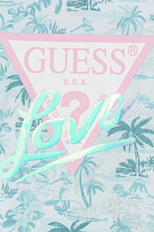 DÍVKA Dětské tričko Guess J5GI10.K6YW4.PPYA tyrkysová