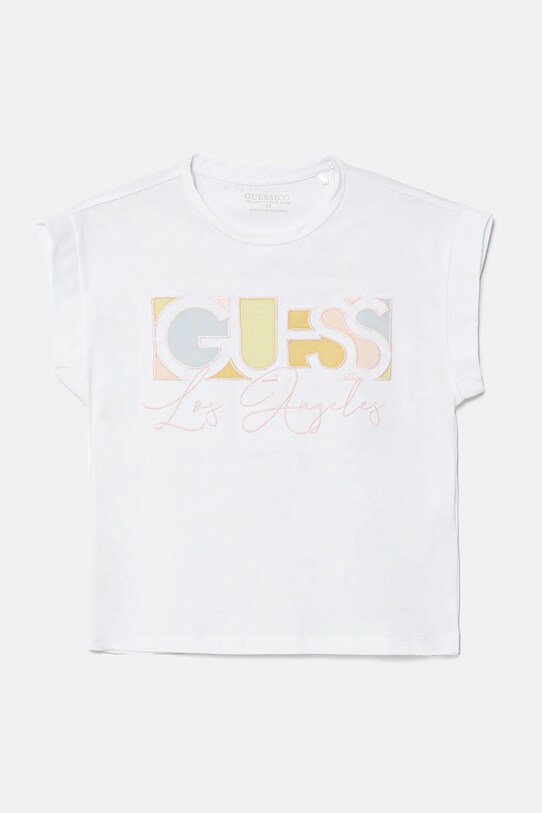 Guess tricou copii imprimeu alb J5GI14.K6YW4.PPYA