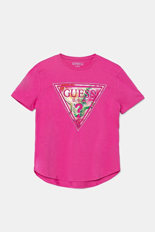 Dětské tričko Guess s elastanem růžová J5GI15.K6YW4.PPYA