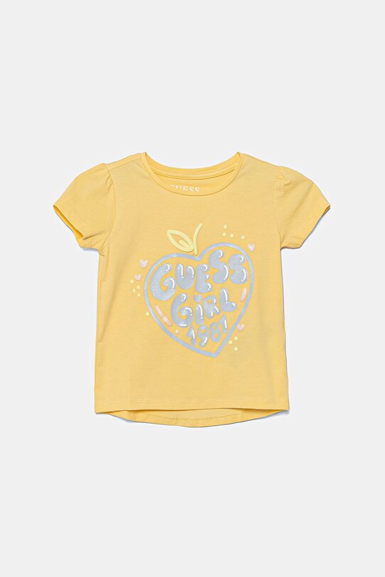 Guess t-shirt dziecięcy z elastanem żółty K5GI01.K6YW4.PPYA