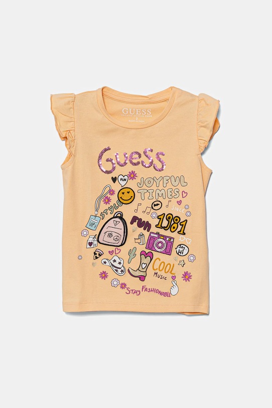 Otroška kratka majica Guess Potisk oranžna K5GI11.K6YW4.PPYA