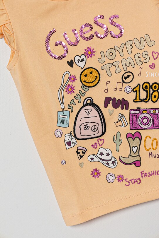 Deklice Otroška kratka majica Guess K5GI11.K6YW4.PPYA oranžna