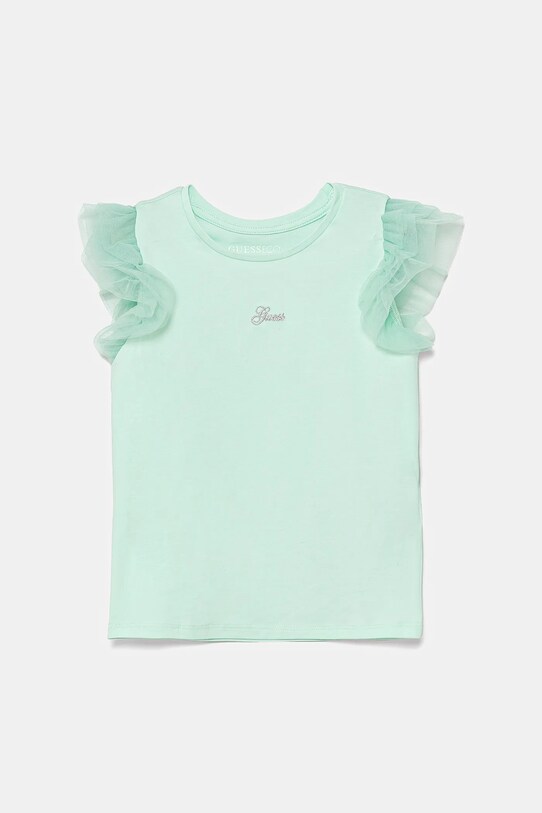 Guess t-shirt dziecięcy bawełna turkusowy K5GI18.K6YW4.PPYA