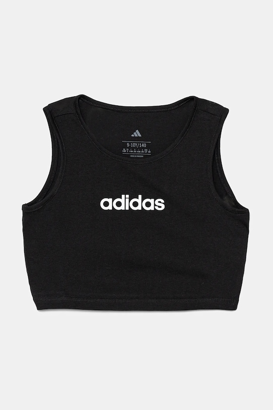 Дитячий бавовняний топ adidas бавовна чорний JC9732