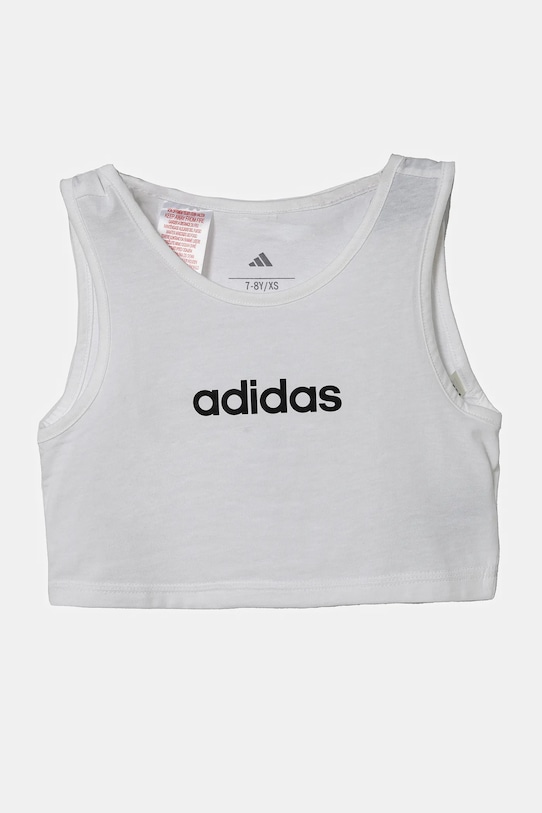 Bombažen top adidas Okrogel bela JC9734