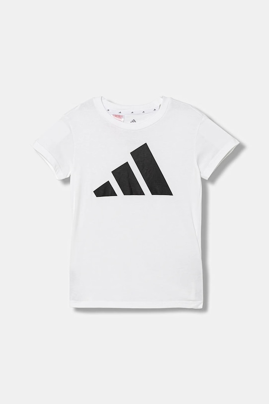 Detské bavlnené tričko adidas bavlna biela JC9627