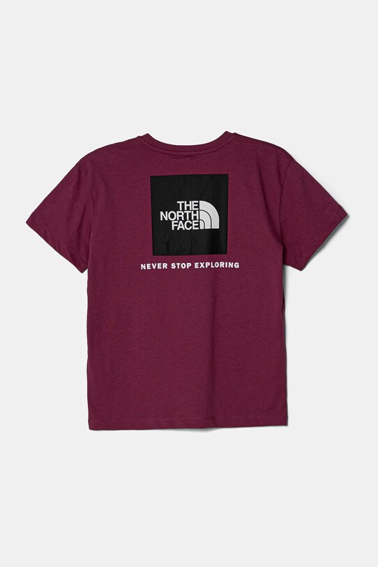 The North Face tricou de bumbac pentru copii BOX NSE S/S RELAXED TEE NF0A8CJB6EO1 roz SS25