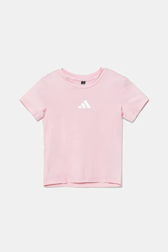 adidas t-shirt dziecięcy z elastanem różowy JC7673