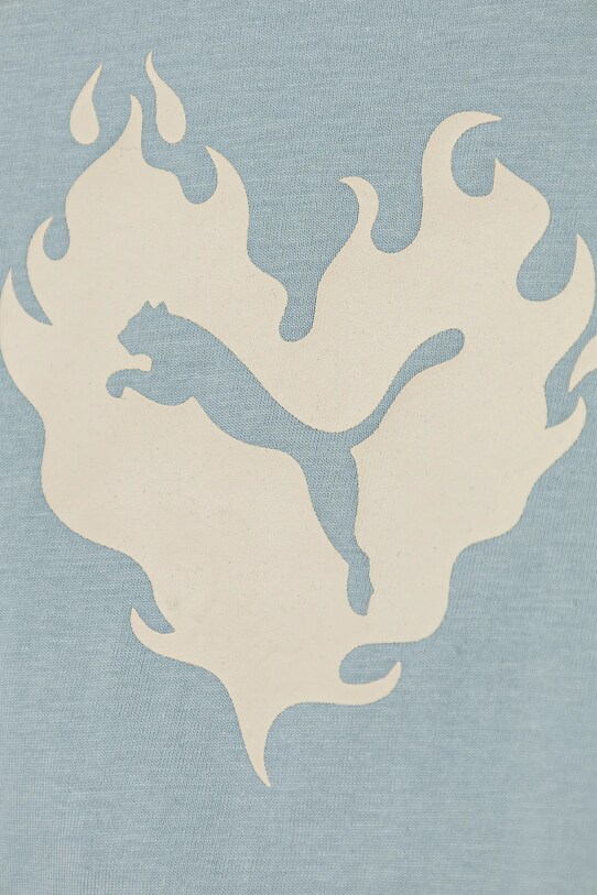 Dziewczynka Puma t-shirt bawełniany dziecięcy FLAMING LOVE Knotted Tee 685108.G turkusowy
