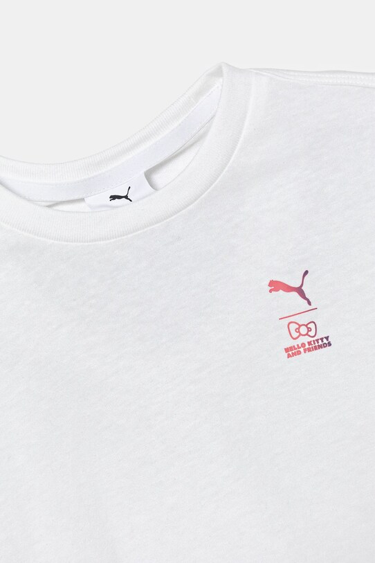 Dziewczynka Puma t-shirt bawełniany dziecięcy HELLO KITTY & FRIENDS Relaxed Graphic Tee 630062 biały