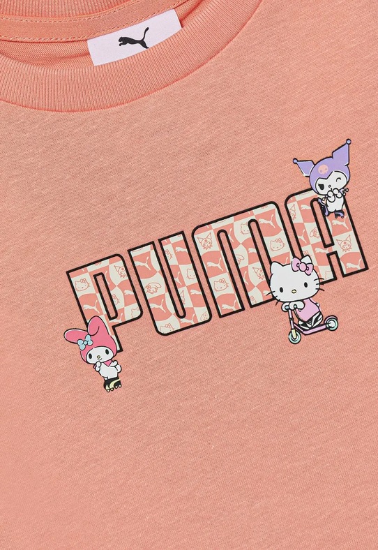 DÍVKA Dětské bavlněné tričko Puma HELLO KITTY & FRIENDS Relaxed Graphic Tee 630062 oranžová