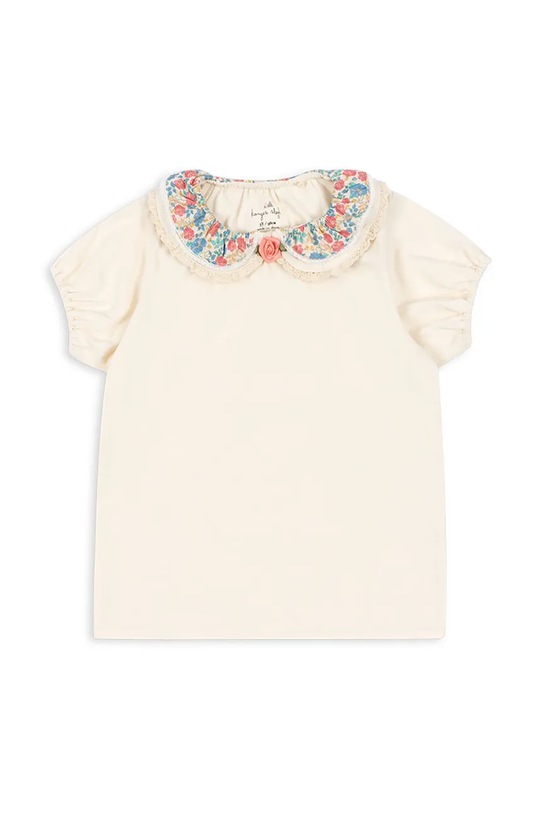 Konges Sløjd t-shirt in cotone per bambini PAMI TEE GOTS KS102571 beige SS25