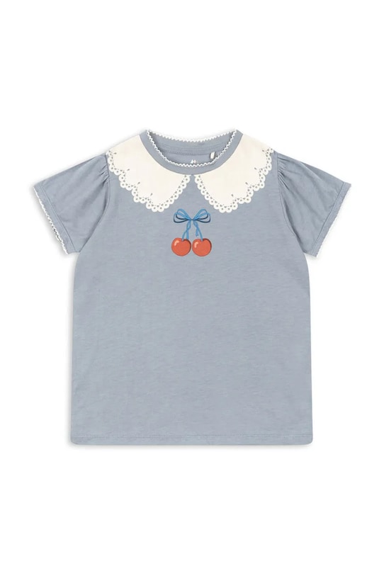 Konges Sløjd tricou de bumbac pentru copii FAMO PUFF TEE GOTS imprimeu albastru KS102603