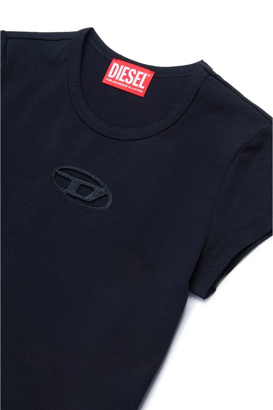 Девочка Детская хлопковая футболка Diesel TANGIE T-SHIRT J01830 чёрный