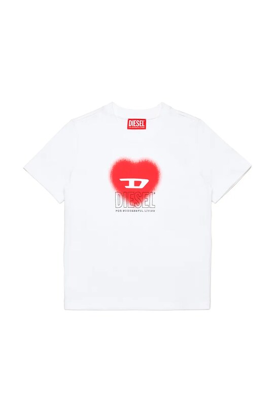 Dětské bavlněné tričko Diesel TCUORE T-SHIRT kulatý bílá J02233