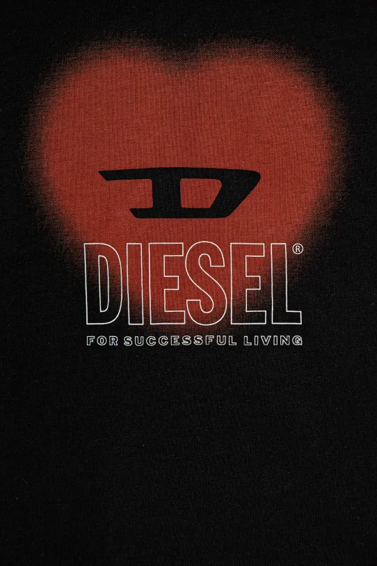 Lány Diesel gyerek pamut póló TCUORE T-SHIRT J02233 fekete