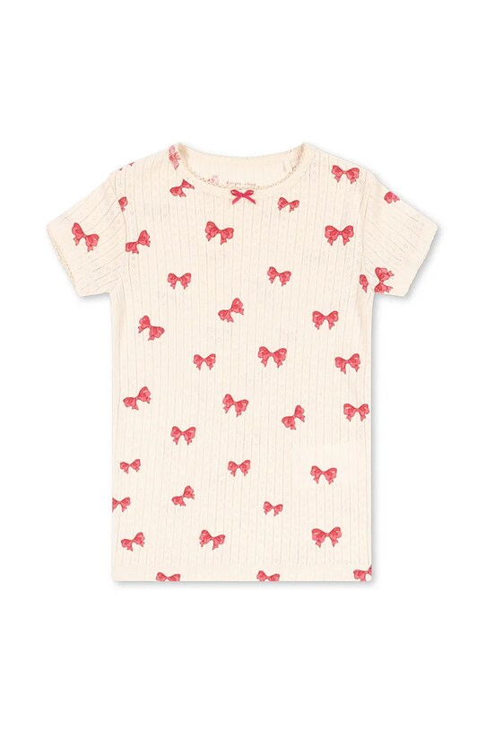 Μπλουζάκι Konges Sløjd MINNIE TEE GOTS στρογγυλό μπεζ KS103151