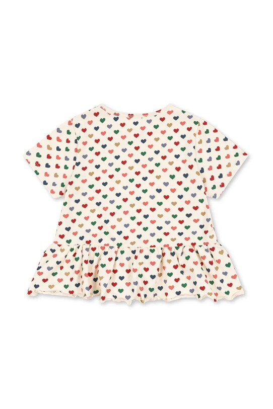 Kratka majica Konges Sløjd BASIC FRILL TEE GOTS KS103154 bež SS25