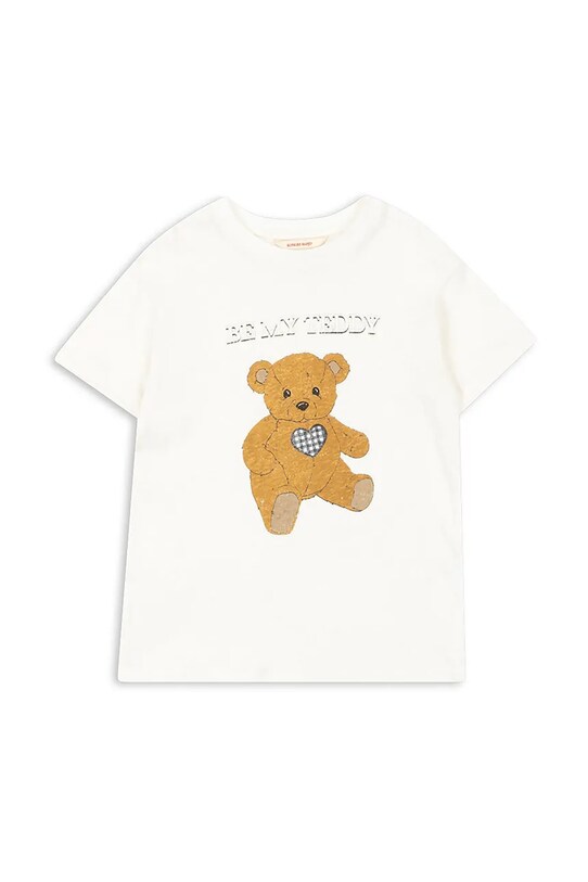 Дитяча футболка з домішкою льону Konges Sløjd ERA TEE OCS з додаванням льону коричневий KS103194