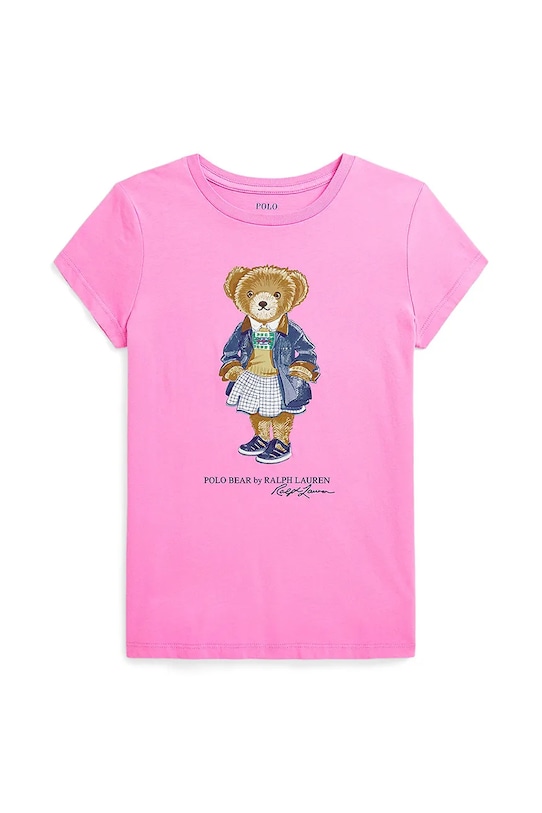 Детская хлопковая футболка Polo Ralph Lauren хлопок розовый 313965154001
