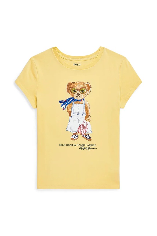 Polo Ralph Lauren tricou de bumbac pentru copii print galben 313965226002