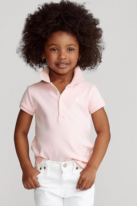 Polo Ralph Lauren polo dziecięce z elastanem różowy 312573242011