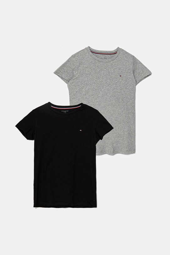 Dětské bavlněné tričko Tommy Hilfiger 2-pack kulatý černá UG0UG00307.PPYA