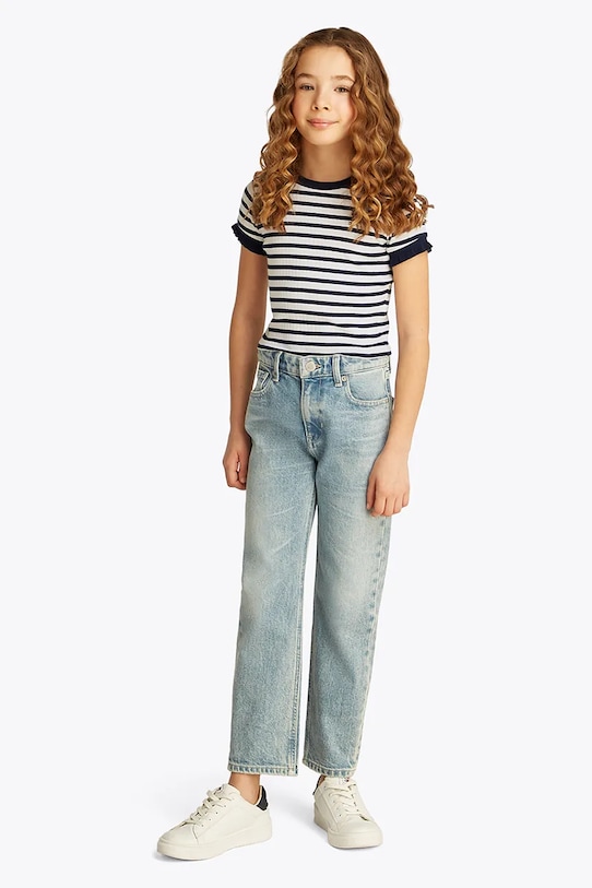 Дитяча футболка Tommy Hilfiger з еластаном темно-синій KG0KG08534.PPYA