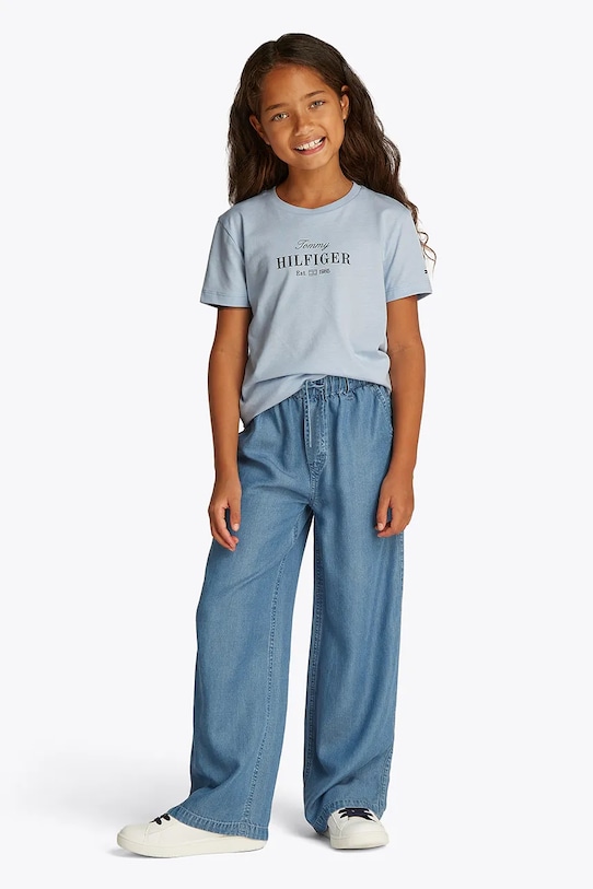 Detské tričko Tommy Hilfiger okrúhly modrá KG0KG08524.128.176.PPYA