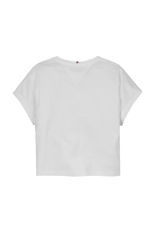 Lány Tommy Hilfiger gyerek pamut póló KG0KG08525.104.122.PPYA fehér