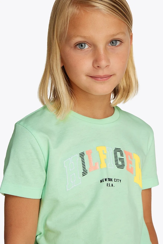 Детская хлопковая футболка Tommy Hilfiger KG0KG08526.98.122.PPYA зелёный