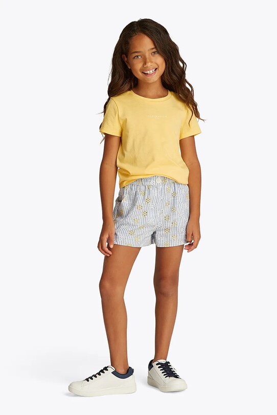 Tommy Hilfiger tricou de bumbac pentru copii print galben KG0KG08527.98.122.PPYA