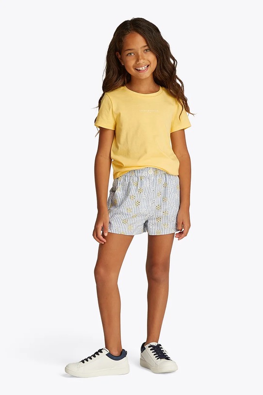 Tommy Hilfiger maglietta in cotone per bambini cotone giallo KG0KG08527.98.122.PPYA