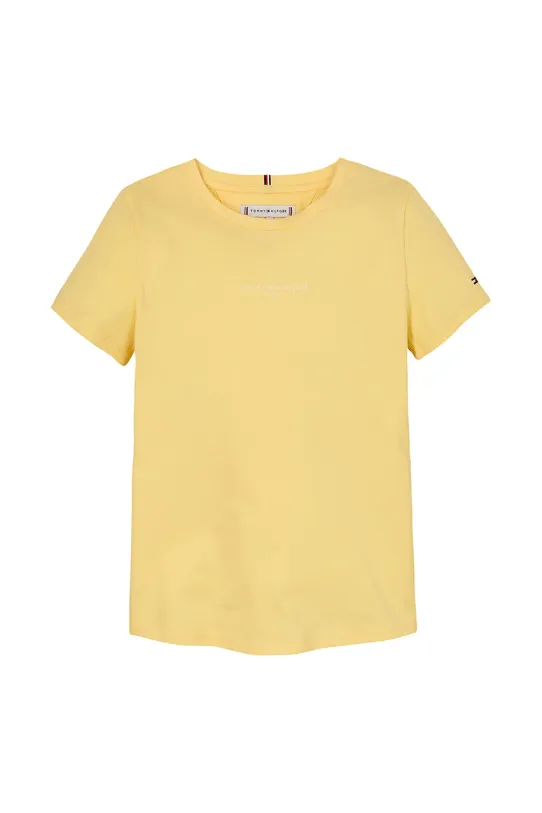 Tommy Hilfiger maglietta in cotone per bambini KG0KG08527.98.122.PPYA giallo SS25