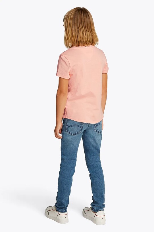 Tommy Hilfiger t-shirt bawełniany dziecięcy różowy KG0KG08527.98.122.PPYA