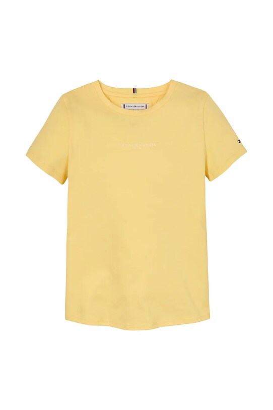 Детская хлопковая футболка Tommy Hilfiger KG0KG08527.128.176.PPYA жёлтый SS25