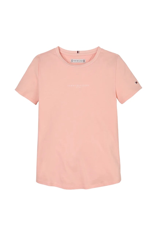Детская хлопковая футболка Tommy Hilfiger KG0KG08527.128.176.PPYA розовый SS25
