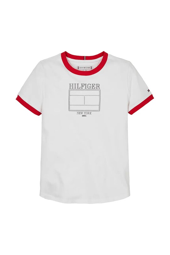 Detské bavlnené tričko Tommy Hilfiger KG0KG08528.104.122.PPYA biela SS25