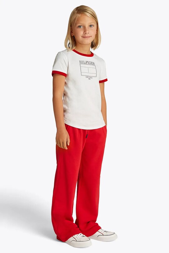 Detské bavlnené tričko Tommy Hilfiger KG0KG08528.104.122.PPYA biela
