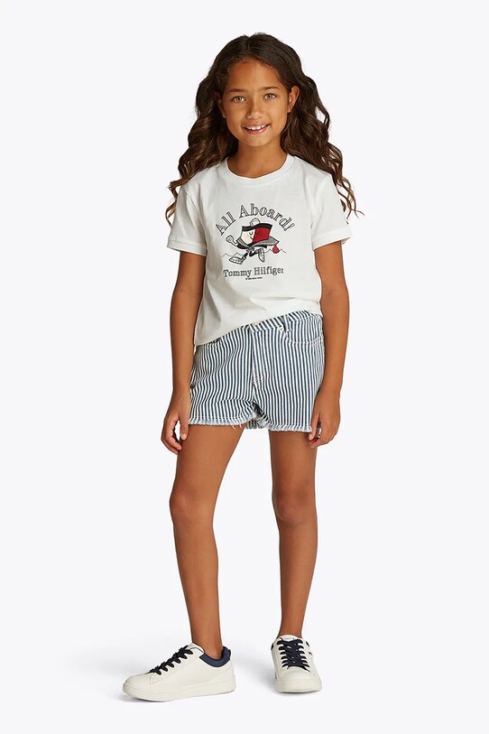 Детская хлопковая футболка Tommy Hilfiger хлопок белый KG0KG08530.PPYA