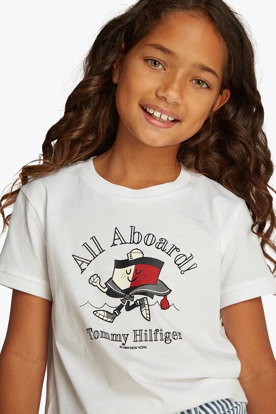 Детская хлопковая футболка Tommy Hilfiger KG0KG08530.PPYA белый