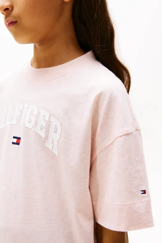 Детская хлопковая футболка Tommy Hilfiger KG0KG08549.PPYA розовый