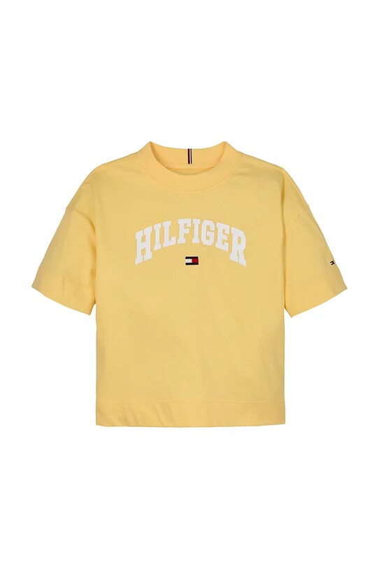 Tommy Hilfiger maglietta in cotone per bambini KG0KG08549.PPYA giallo SS25